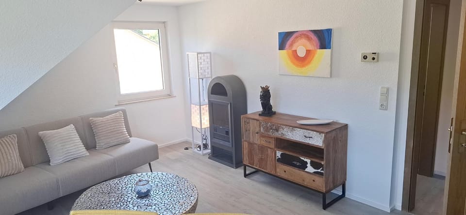 Living room, Seating area, fireplace, air conditioner