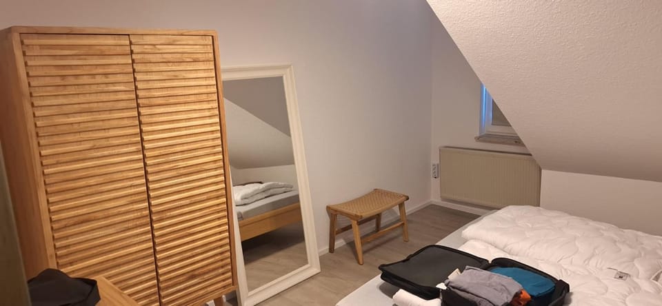 Bed, Photo of the whole room, Bedroom, flat iron, wardrobe