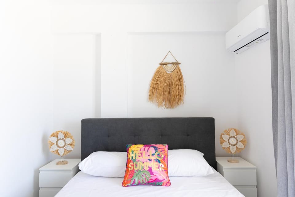 Bed, Decorative detail, Bedroom, furniture, air conditioner