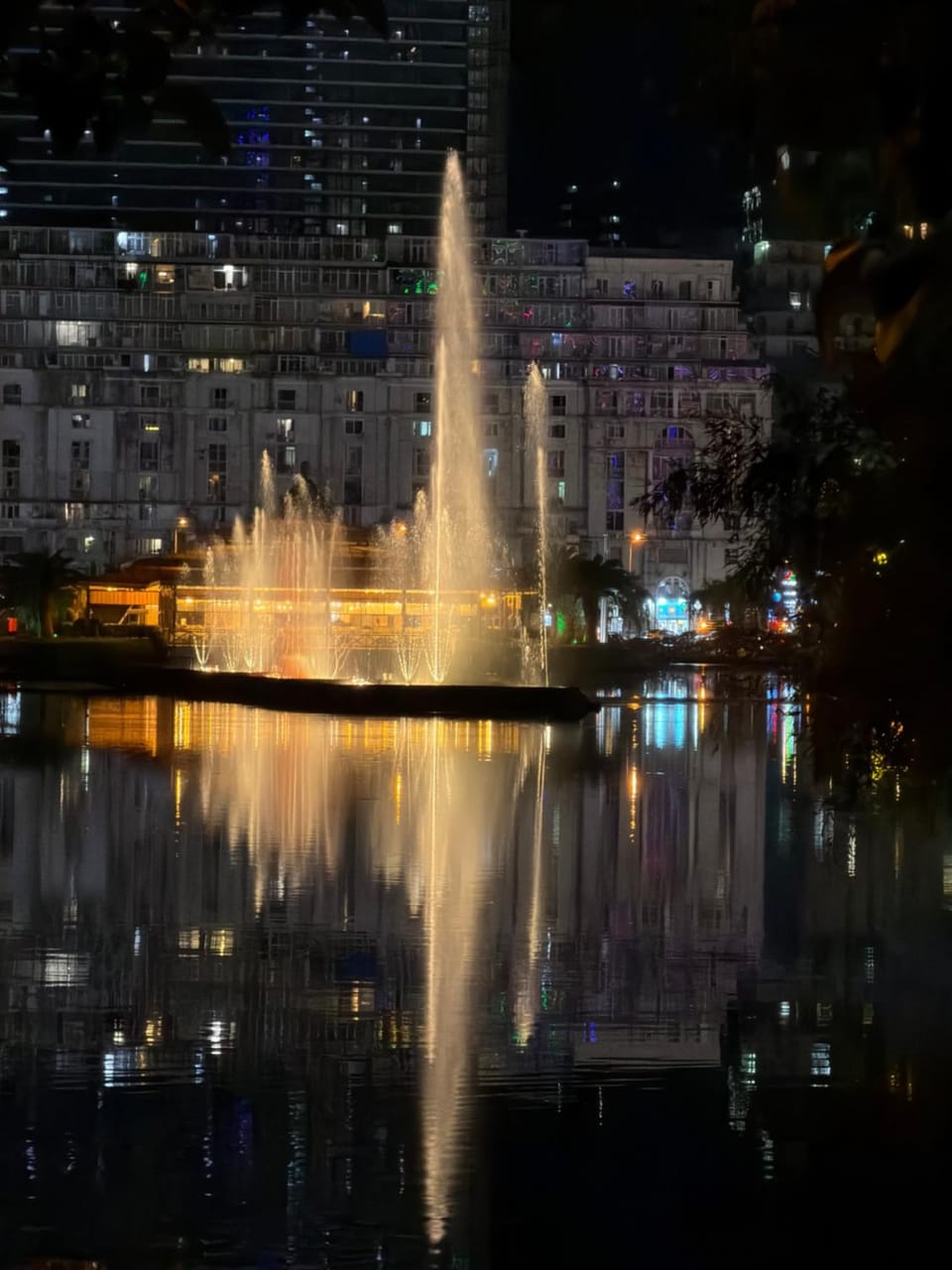 Nearby landmark, Night, Natural landscape, Lake view