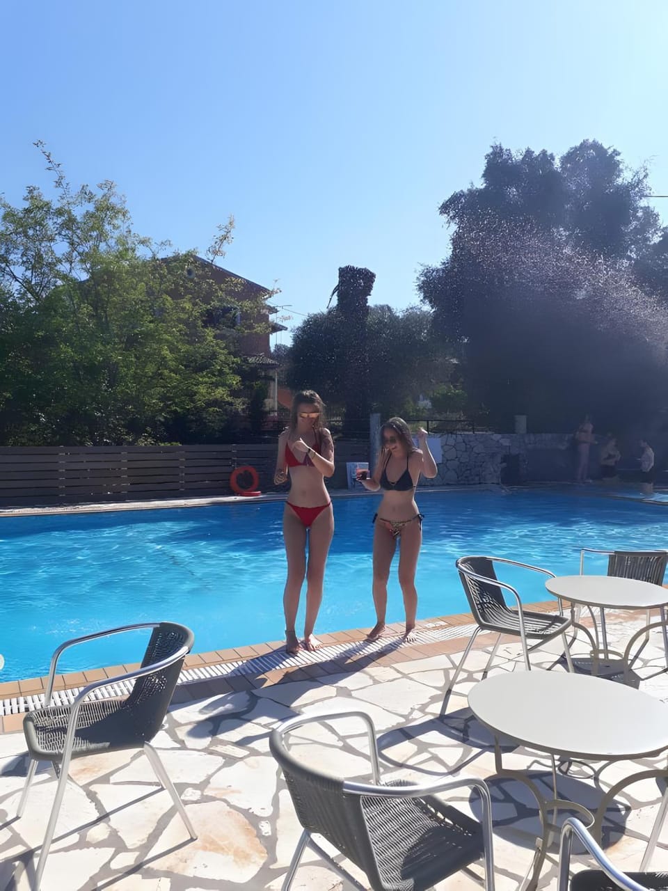 Property building, Living room, Swimming pool