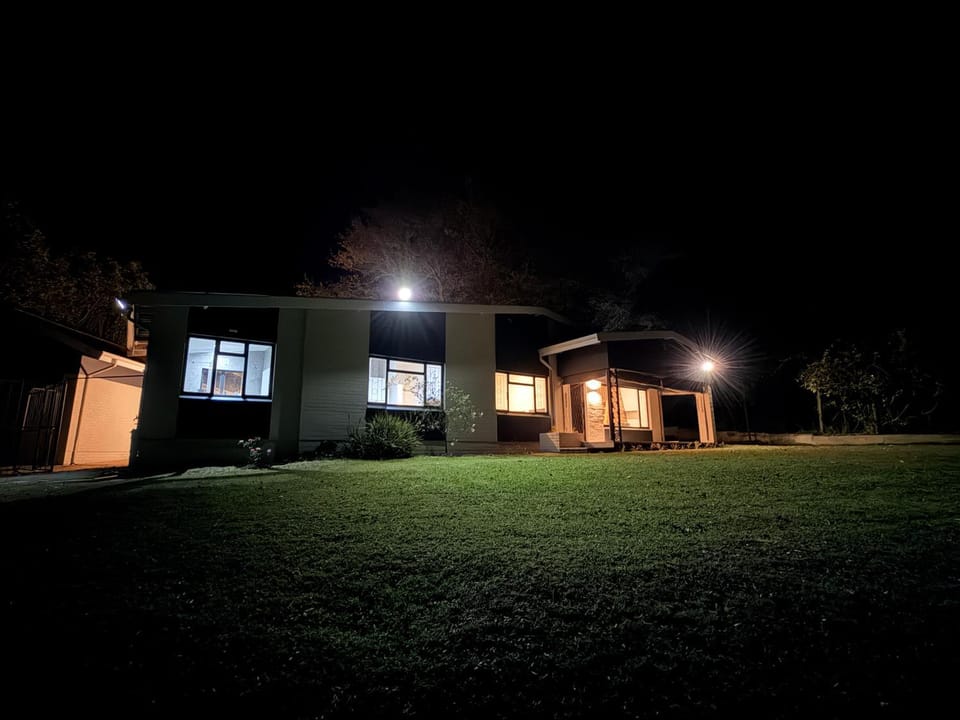 Property building, Night, Garden, Garden view