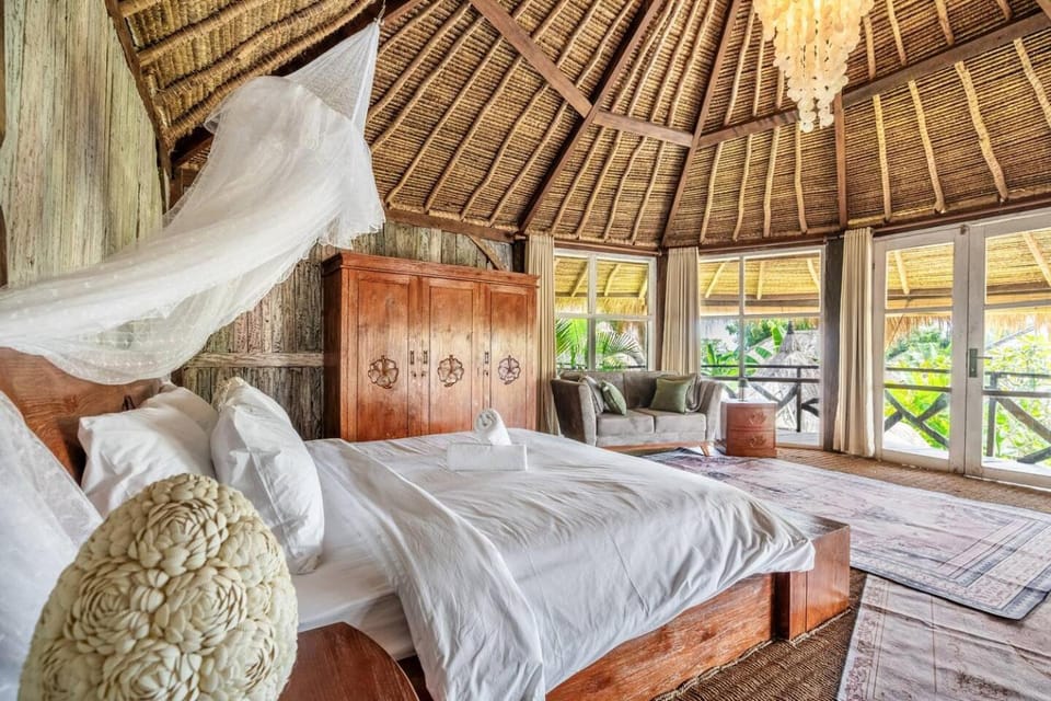 Bed, Photo of the whole room, Bedroom, Garden view, towels