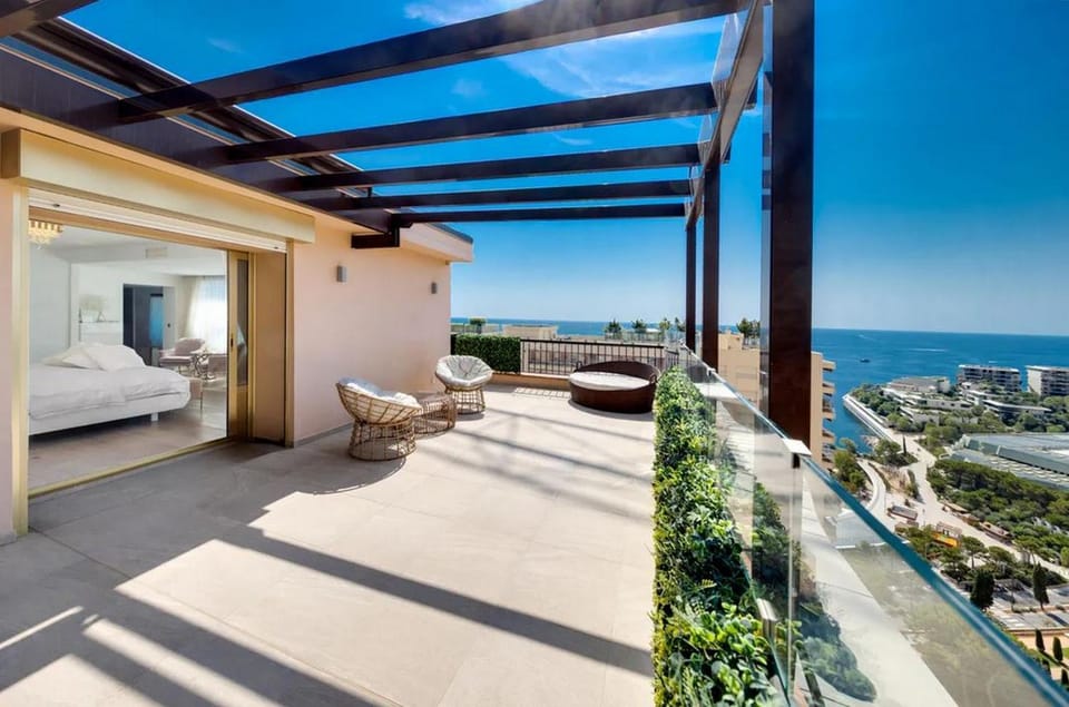 Patio, Bed, Day, View (from property/room), Balcony/Terrace, Bedroom, Sea view
