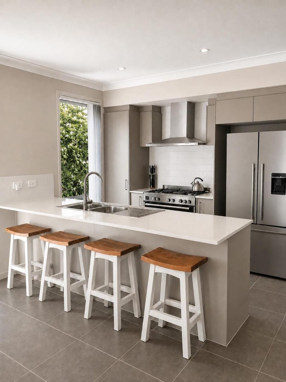 Kitchen or kitchenette, Dining area, Garden view, stove