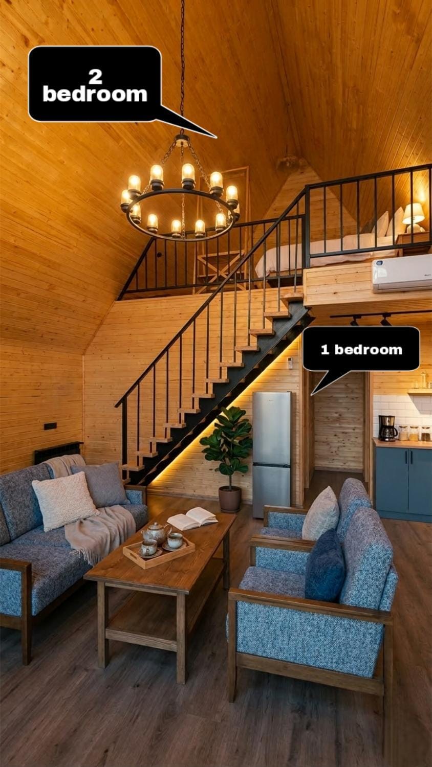 Panorama DIlijan, coteges with 2 bedroom, designed by Khi Chalet in Armenia