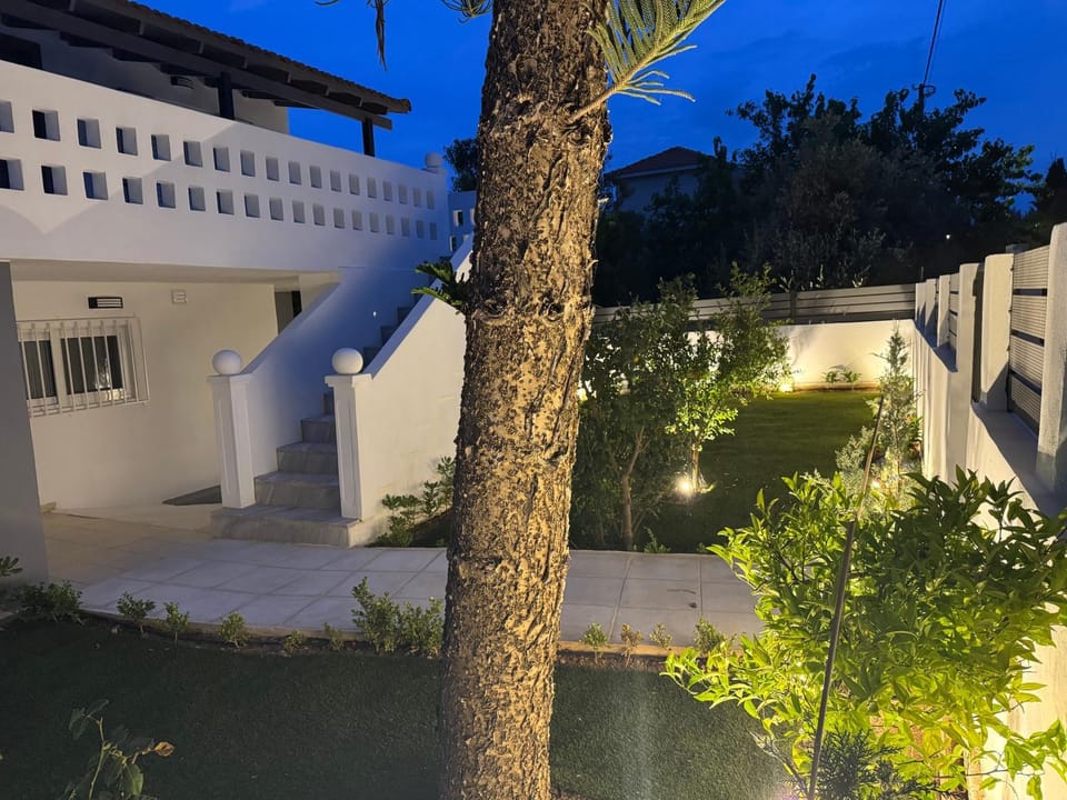 Property building, Night, Garden, Garden view