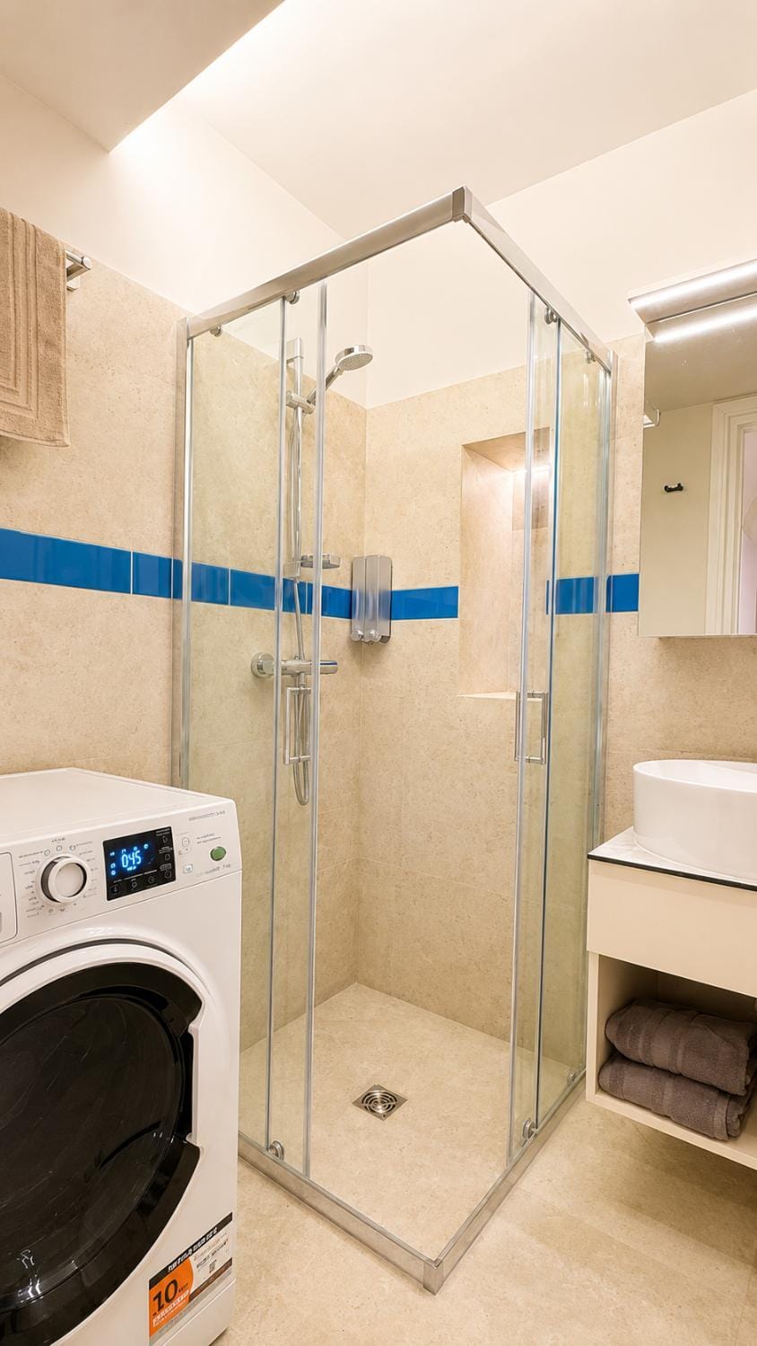 Shower, washing machine