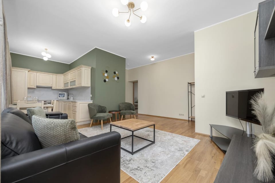 Living room, kitchen