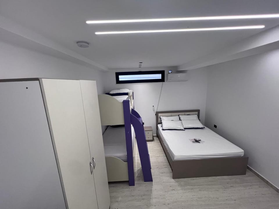 Bed, Photo of the whole room, Bedroom, bunk bed, wardrobe