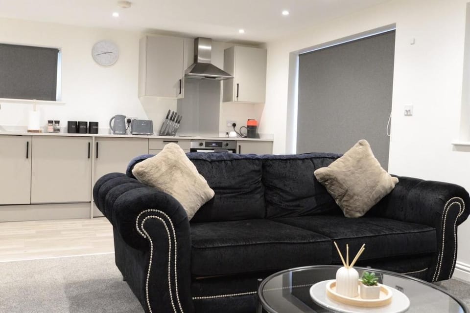 Kitchen or kitchenette, Living room, Seating area, Dining area, stove