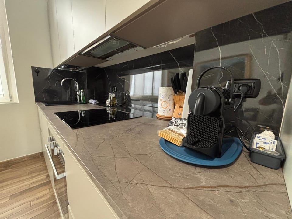 Coffee/tea facilities, Kitchen or kitchenette, stove