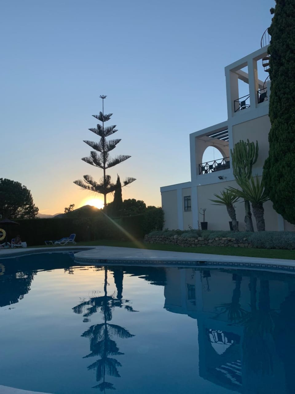 Swimming pool, Sunset