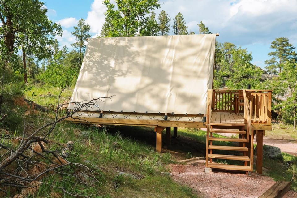 Cozy Woodland Glamping Tent with Private Deck Luxury tent in East Custer
