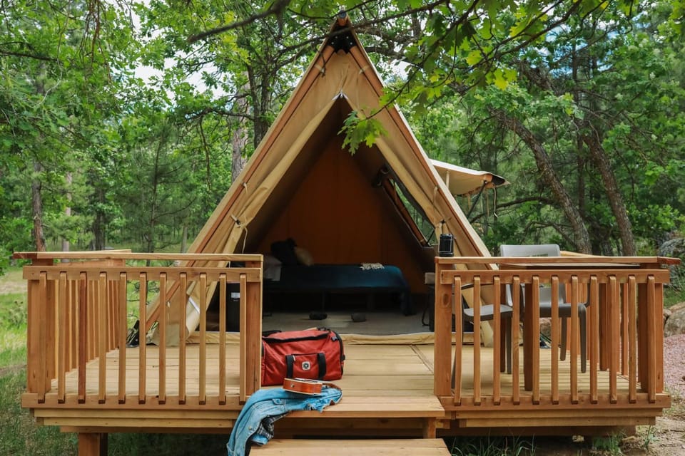 Private Woodland Glamping in the Black Hills Luxury tent in East Custer