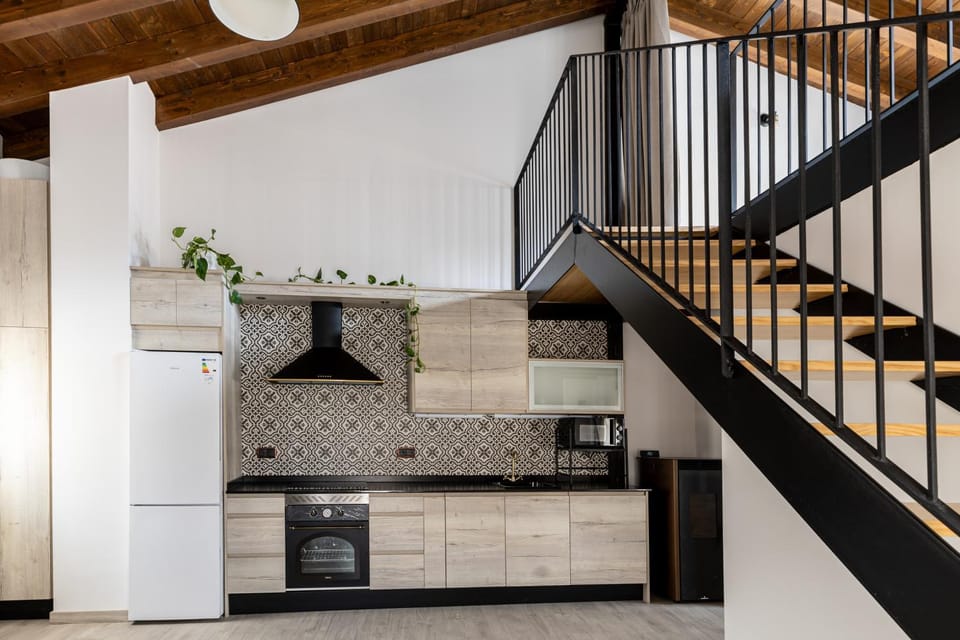 Kitchen or kitchenette, Living room, Seating area