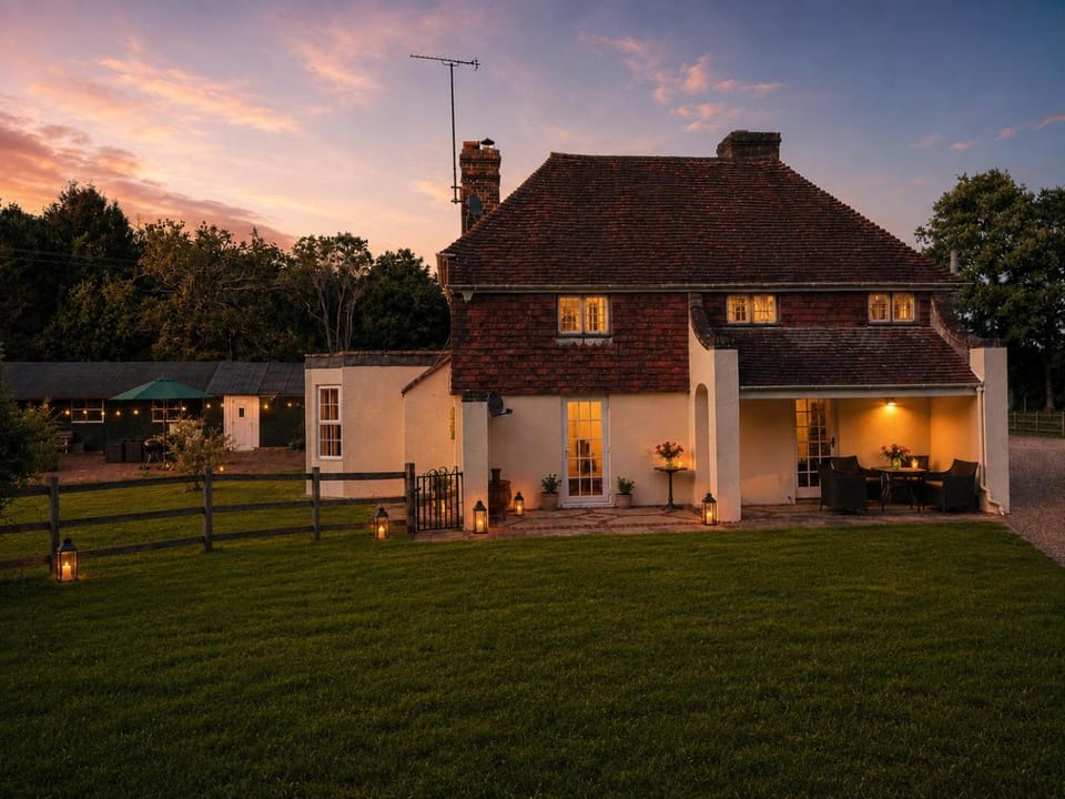 Property building, Patio, Garden view, Sunset