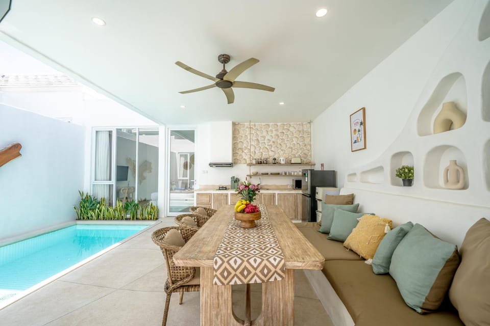 Living room, Seating area, Dining area, Pool view, Swimming pool