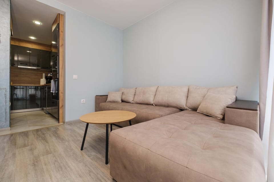 Kitchen or kitchenette, Living room, Seating area