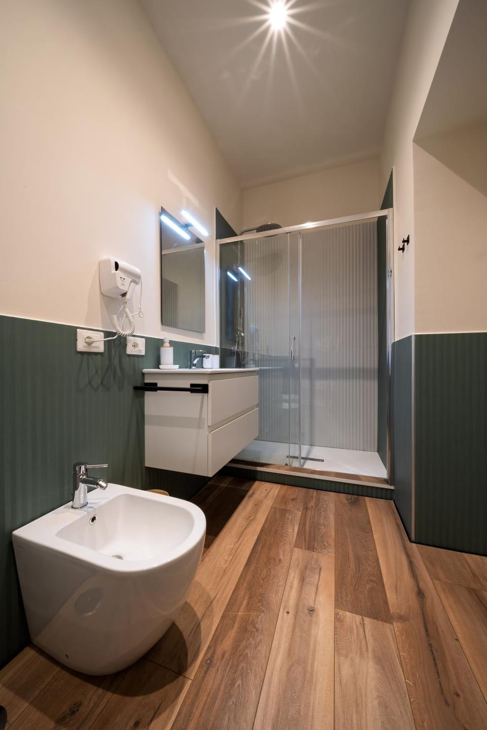 Shower, Bathroom, bidet, hair dryier