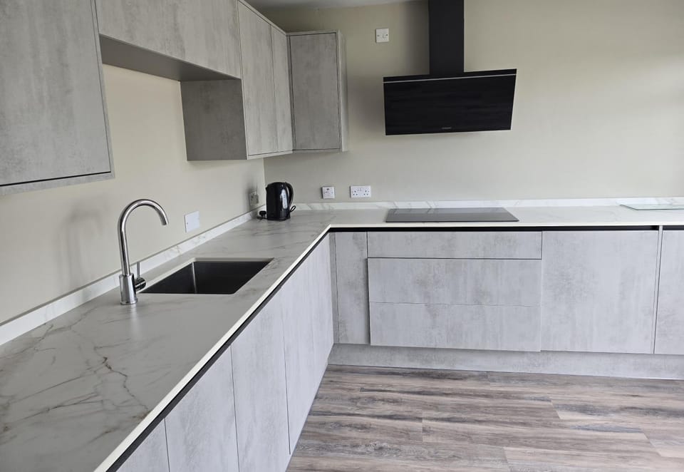 Kitchen or kitchenette, stove, kitchen