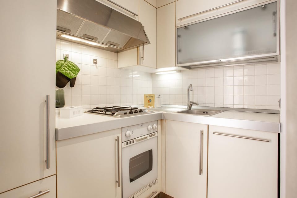 Kitchen or kitchenette, dishwasher, stove
