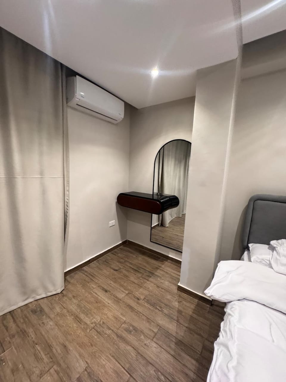 Bed, Seating area, Bedroom, wardrobe, air conditioner
