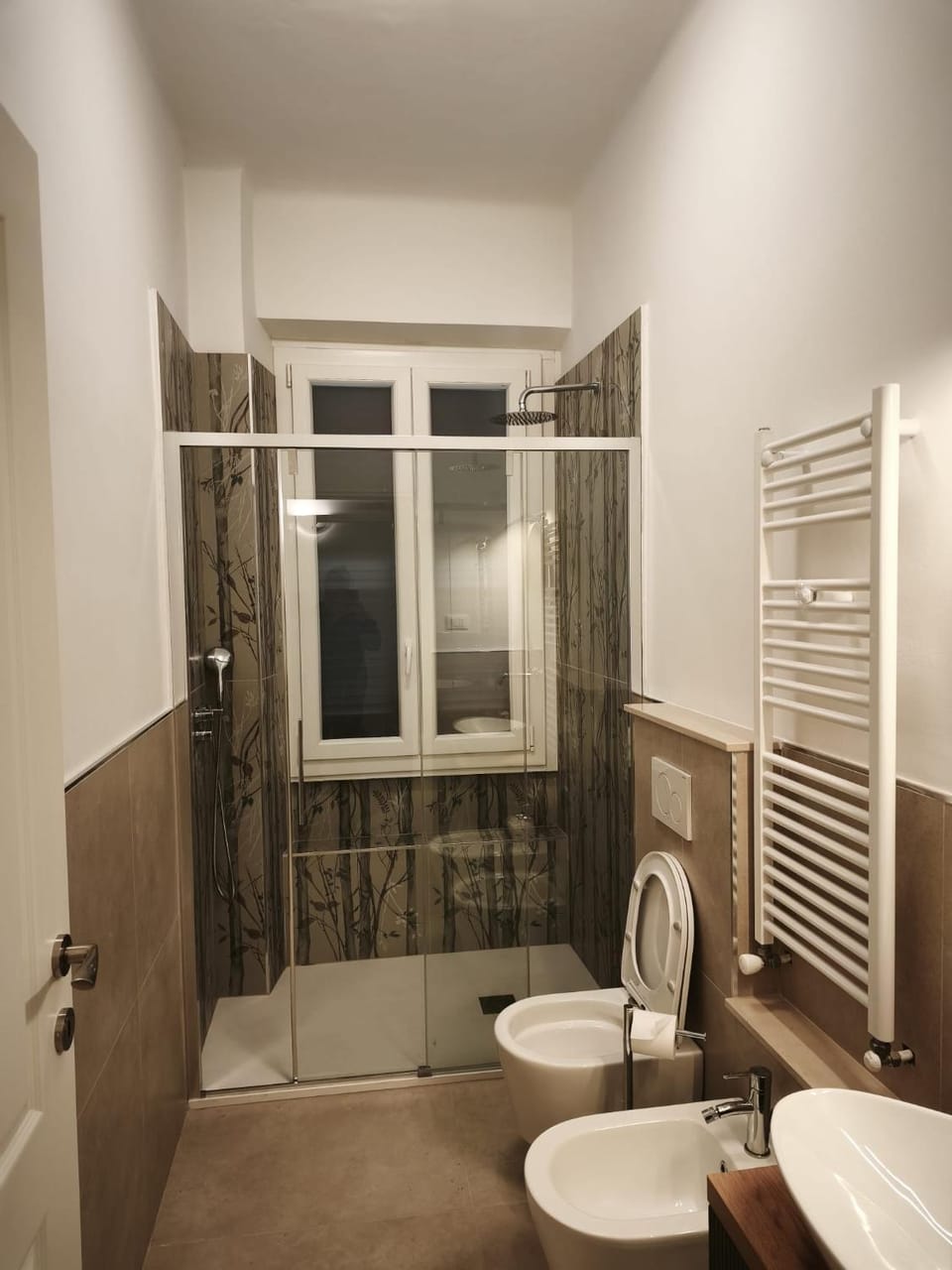 Shower, Toilet, Bathroom, bidet, hair dryier, heating, towels