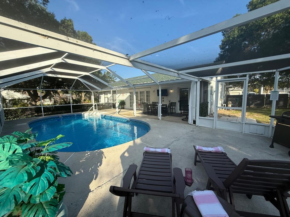 Patio, Natural landscape, Pool view, Swimming pool, sunbed