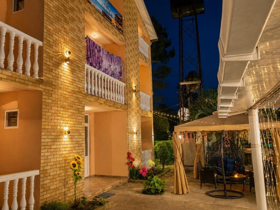 Property building, Patio, Night, View (from property/room), Balcony/Terrace
