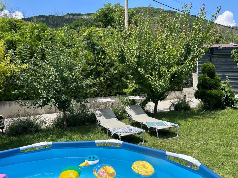 Mountain view, Swimming pool, sunbed