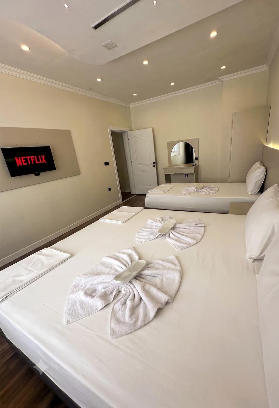 Bed, Photo of the whole room, Bedroom, towels, wardrobe