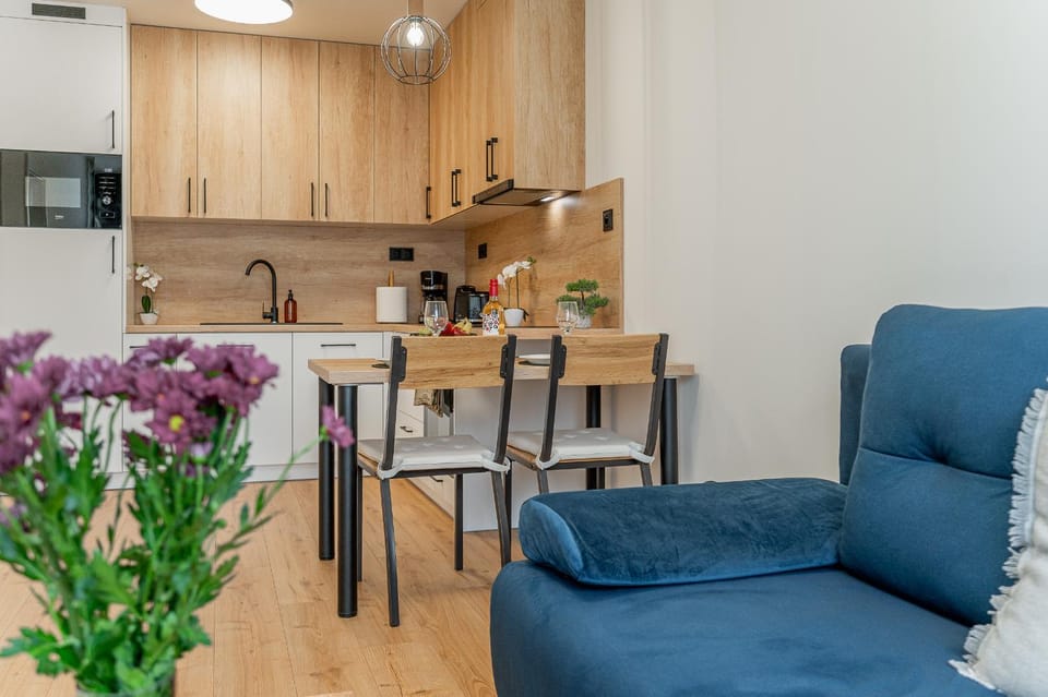 Kitchen or kitchenette, Living room, Seating area, Dining area, stove