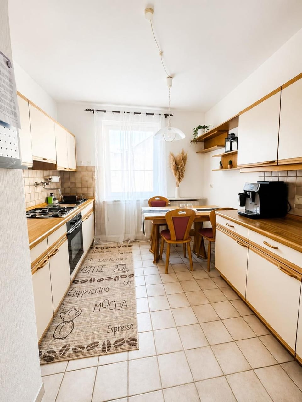 Kitchen or kitchenette, stove, kitchen