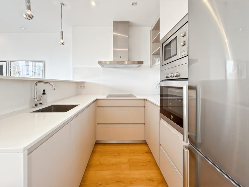 Kitchen or kitchenette, microwave, oven, stove, kitchen