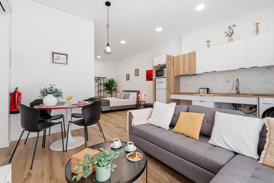 Kitchen or kitchenette, Living room, Dining area
