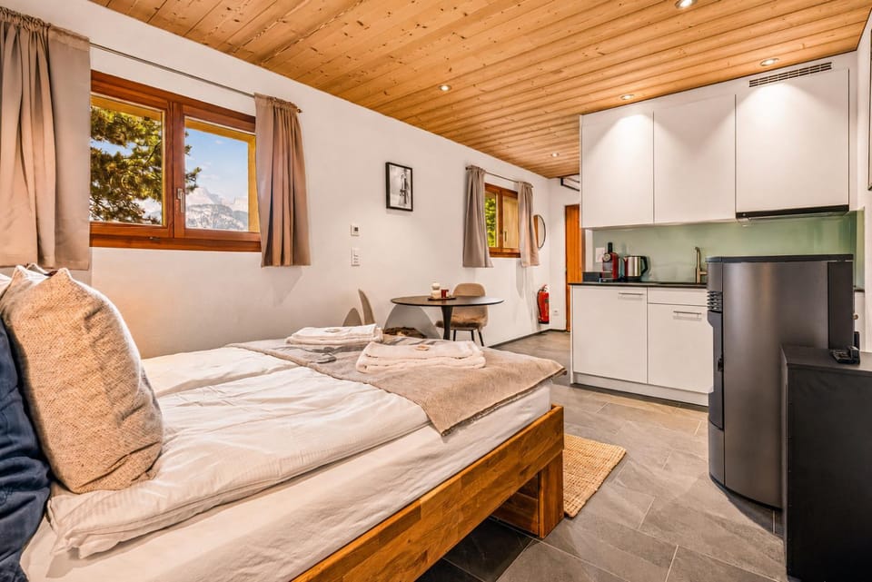 Bed, Kitchen or kitchenette, Living room, Photo of the whole room, Seating area, Dining area, Bedroom, stove