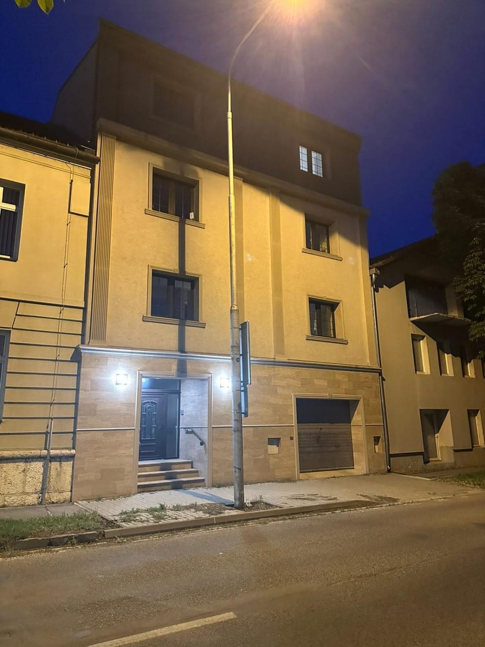 Property building, Night, Street view