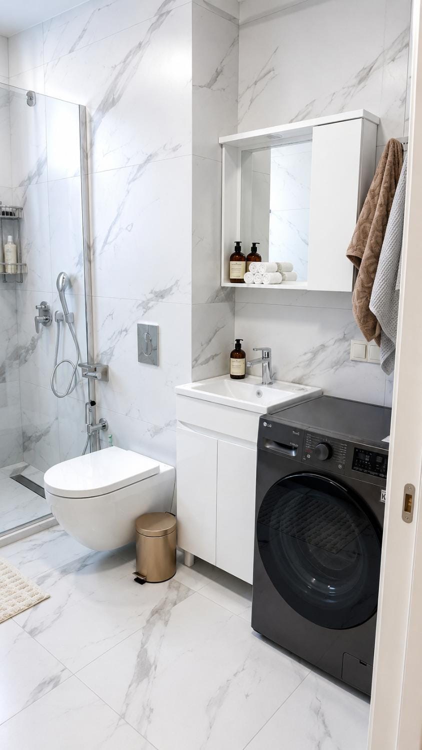 Shower, Toilet, Bathroom, towels, dryer