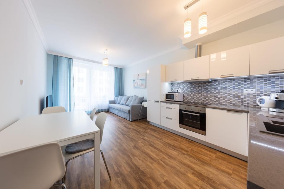Living room, kitchen