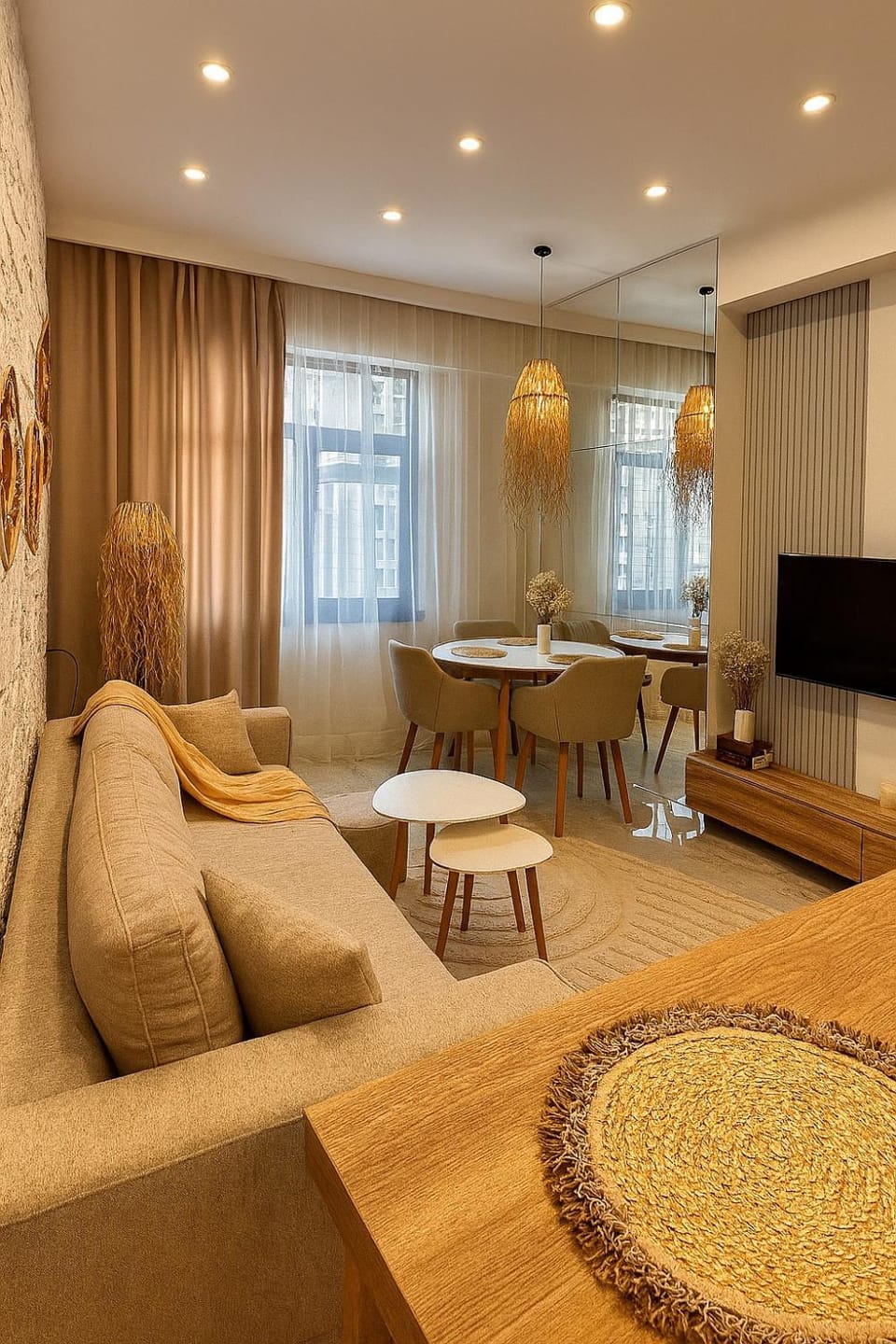 Communal lounge/ TV room, TV and multimedia, Living room, Seating area, Dining area