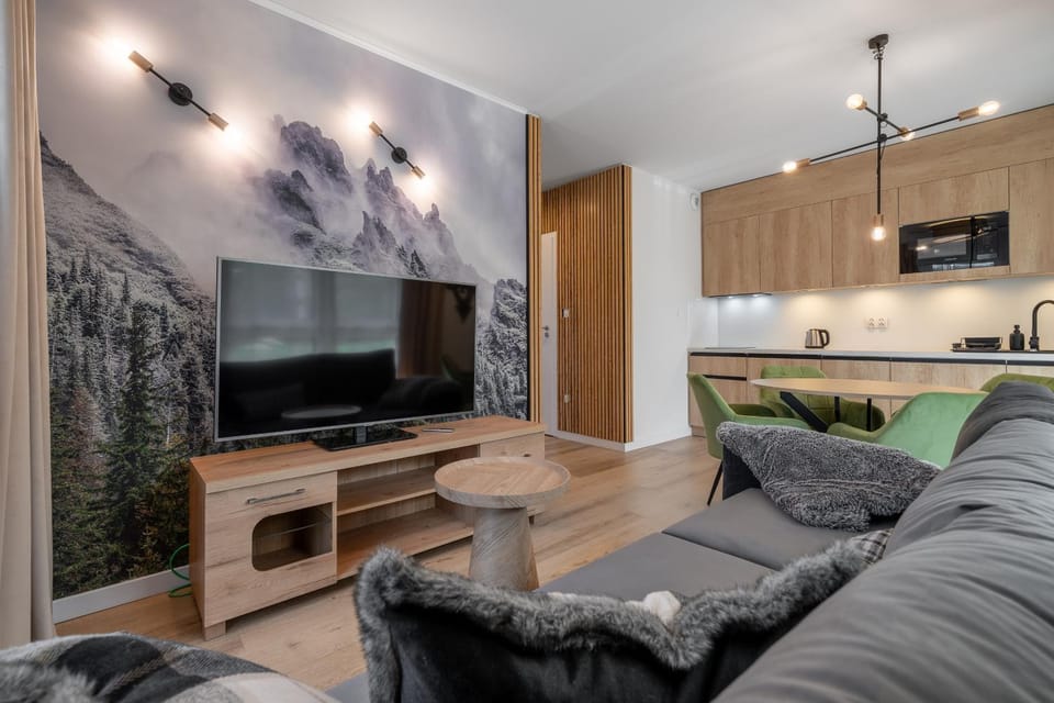 TV and multimedia, Kitchen or kitchenette, Living room, Seating area, Evening entertainment