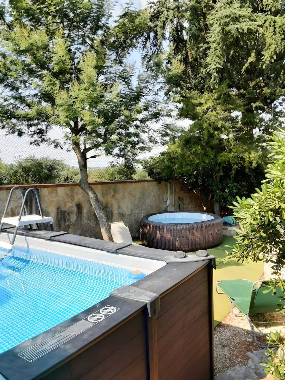 Property building, Living room, Swimming pool