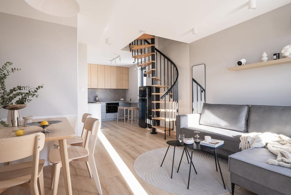 Kitchen or kitchenette, Living room, Dining area