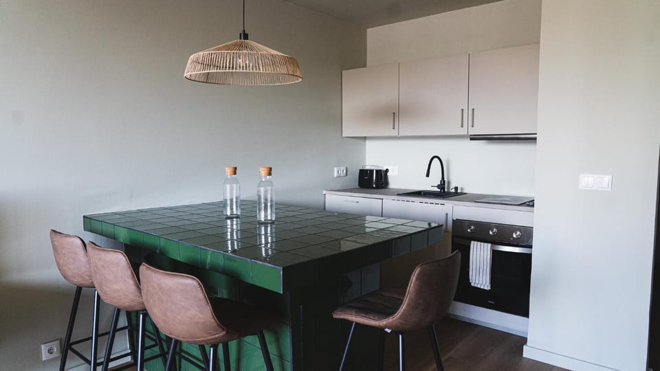Kitchen or kitchenette, Dining area, stove