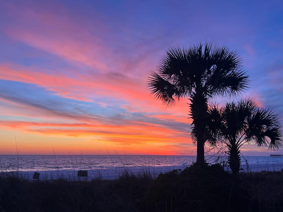Natural landscape, Beach, Sea view, Sunset