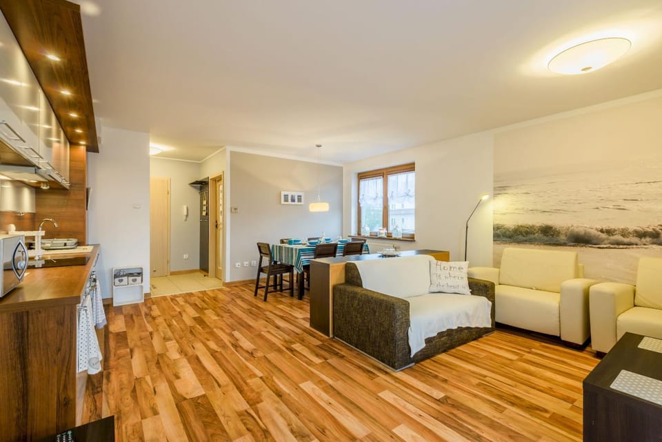 Kitchen or kitchenette, Living room, Seating area