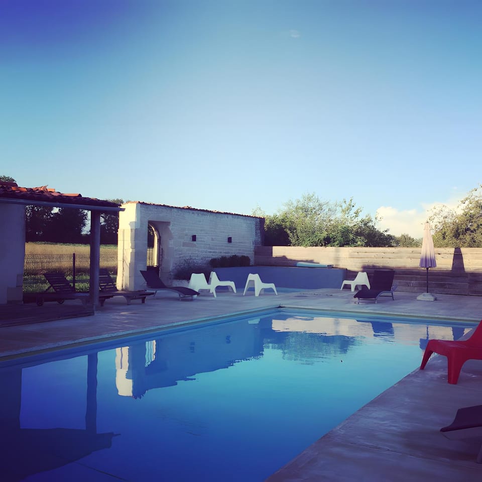 Property building, Living room, Swimming pool