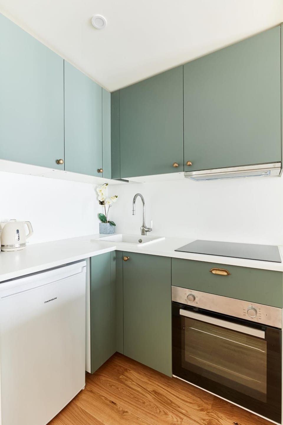 Kitchen or kitchenette, oven, stove