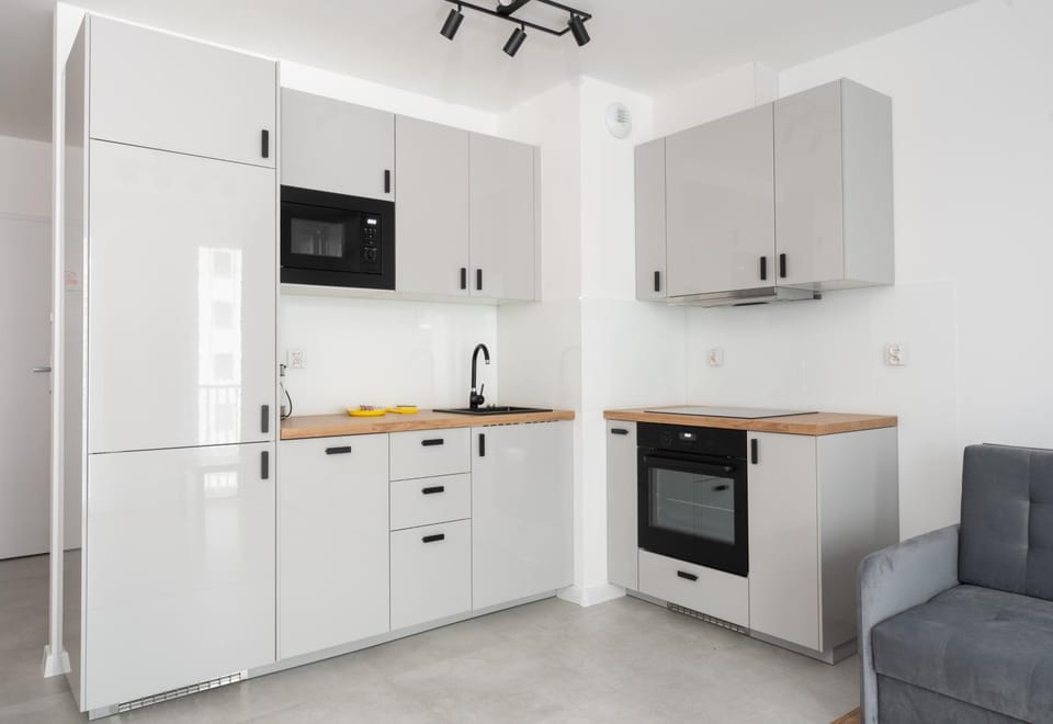 Kitchen or kitchenette, dishwasher, oven, stove